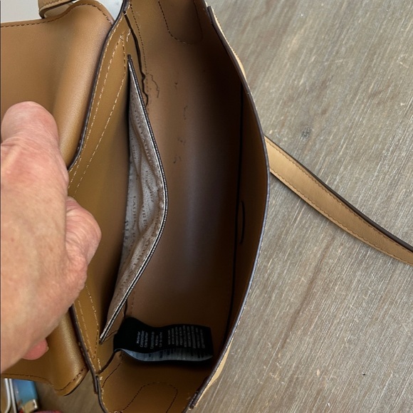 Lauren Ralph Lauren Women's Dryden Caley Mini Cross Body Saddle Style Bag Tan - Picture 8 of 17